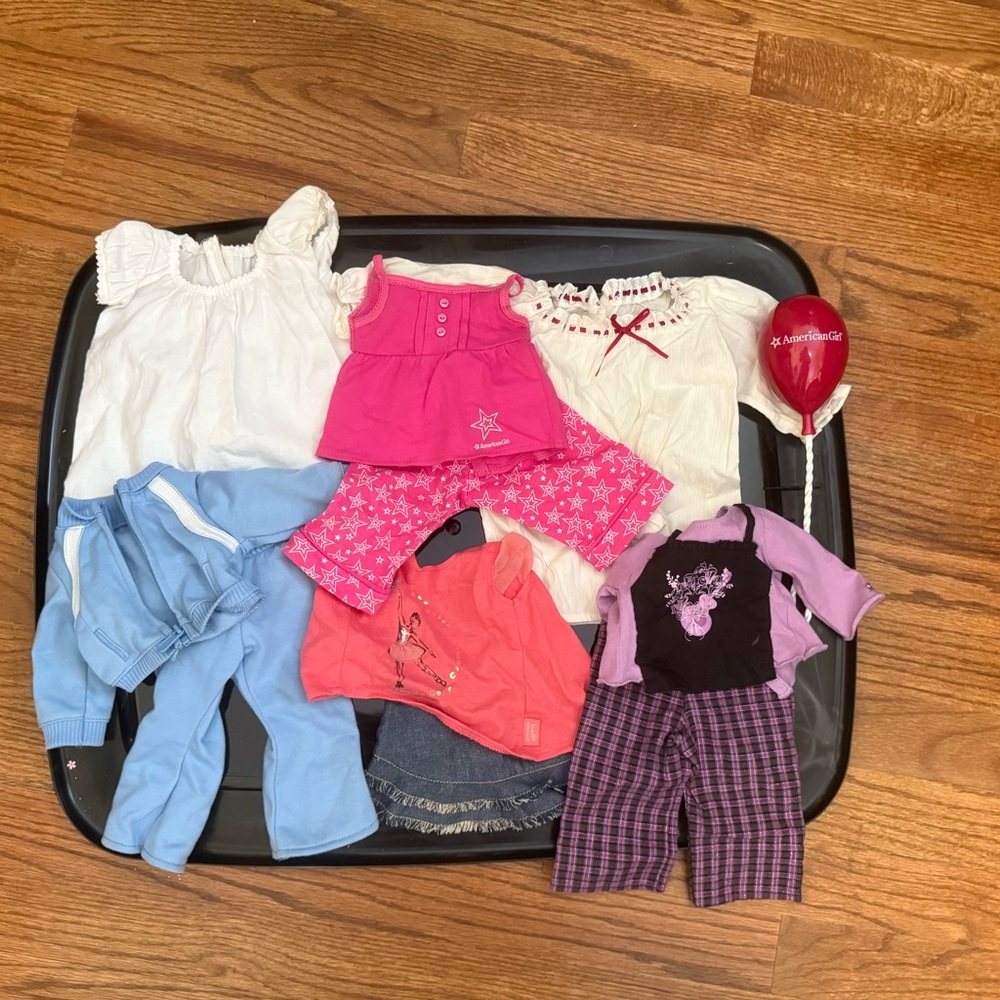 American Girl Doll Clothing Set - Pink, White, Blue, Purple